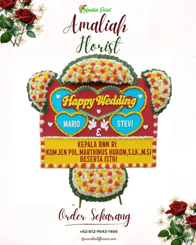 Karangan Papan Bunga Pernikahan di Terlangu